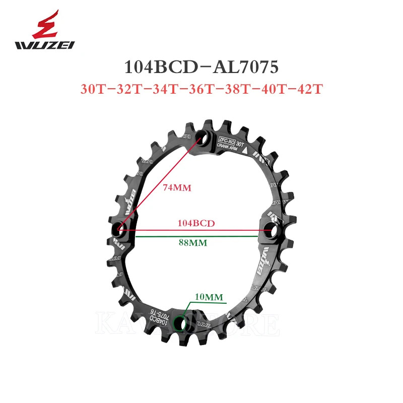 104BCD Narrow Wide MTB Chainring 30T-40T Bicycle Sprocket Chainwheel