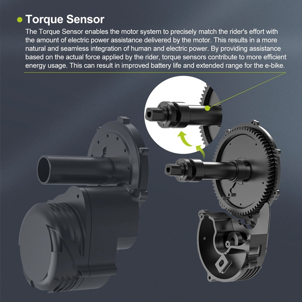 48V1000W Mid Drive Motor Kit TSDZ16 Torque Sensor Ebike Conversion Kit BB68-73MM