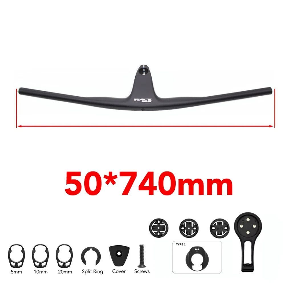 Carbon Fiber Integrated MTB Handlebar -17 Degree Internal Cable 50mm-90mm Stem