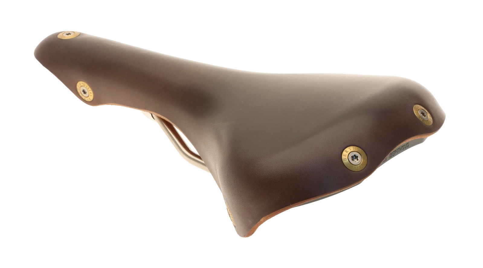 Gilles Berthoud Soulor Saddle Steel Rails Hard Leather Cover Black NEW NOS NIB