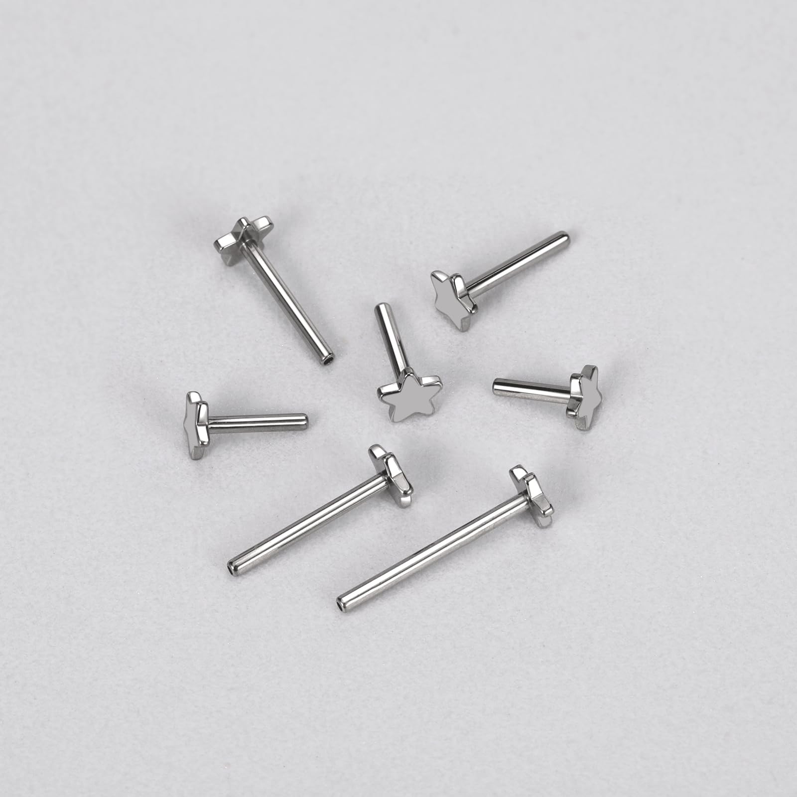 Threadless Bar G23 Titanium 20G 16G 18G Replacement Post Bar Flat Back Stud E…