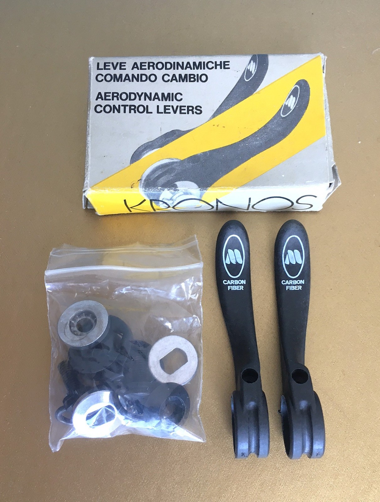 Modolo Kronos Shifters Braze-On Carbon Fiber NOS NIB New 80s Italy 35 Grams!