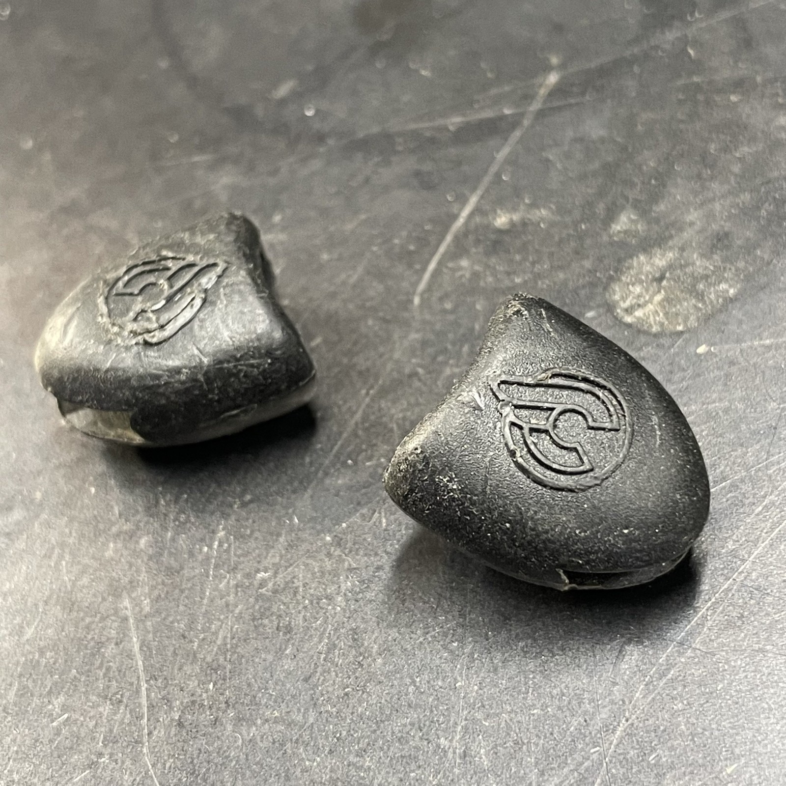 Vintage Black Cinelli Pedal Strap Ends – Screw On – Used