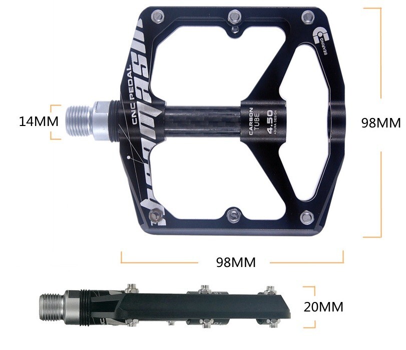 USA MTB Mountain Bike Pedals Aluminum Carbon Bicycle Flat Pedals 3 Bearings