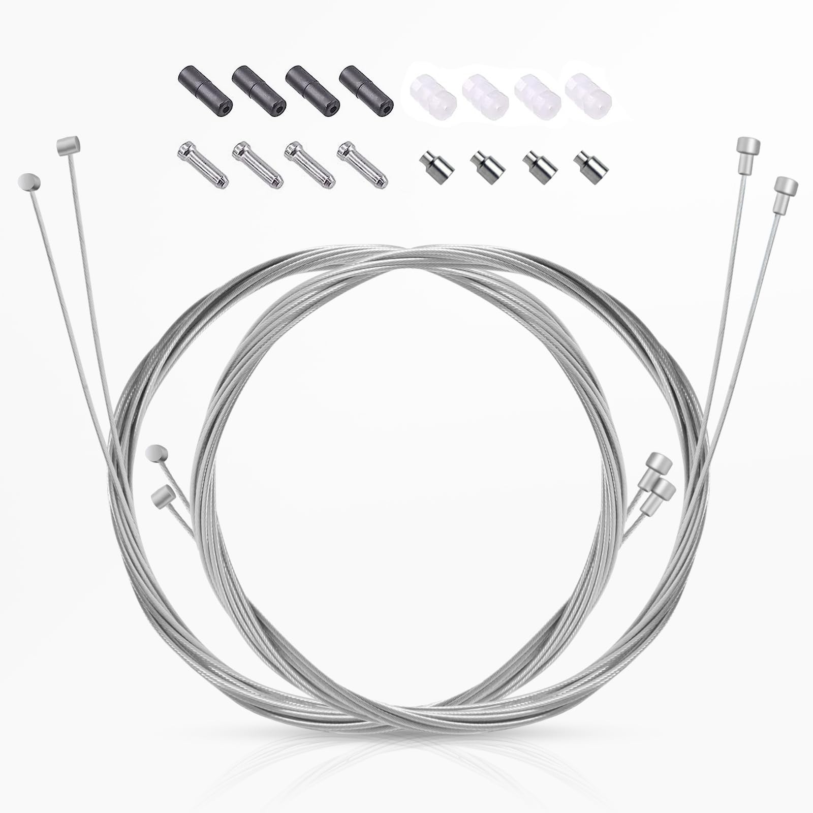 4PCS Universal Bike Brake Cable,Replaceable Brake Inner Wire Cable, Include F…