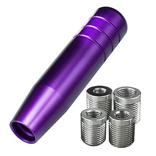 Long Shift Knob, 5.12″ Lightweight Car Gear Shifter 5.12“-(4 Adapters)-Purple