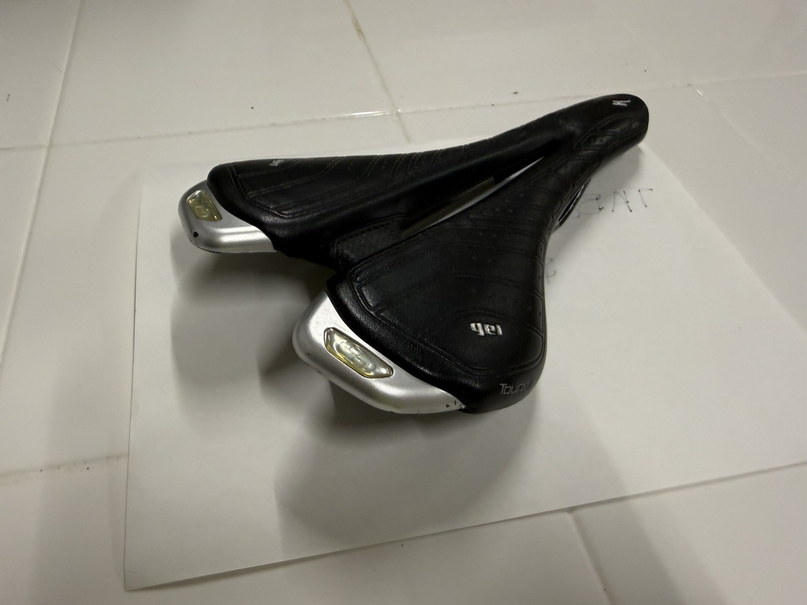 Specialized Toupe Cutaway 155 Road Bike Saddle Seat, Synthetic, Black/Silver