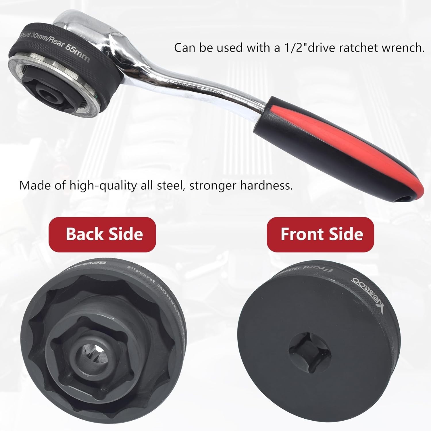 30mm 55mm Front Rear Wheel Axle Nut Socket Tool, Compatible with Ducati Motorcyc
