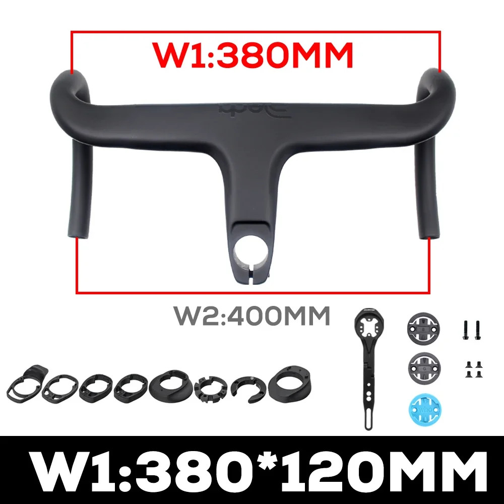Full Carbon Bicycle Internal Cable Integrated Handlebar with Spacers and Mount