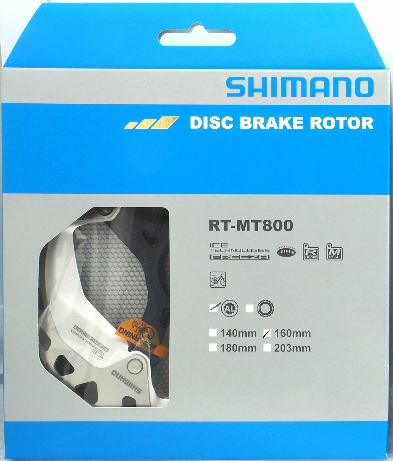 Shimano XT RT-MT800-S ICE-TECH Center Lock Disc Brake Rotor 160mm w/LockRing