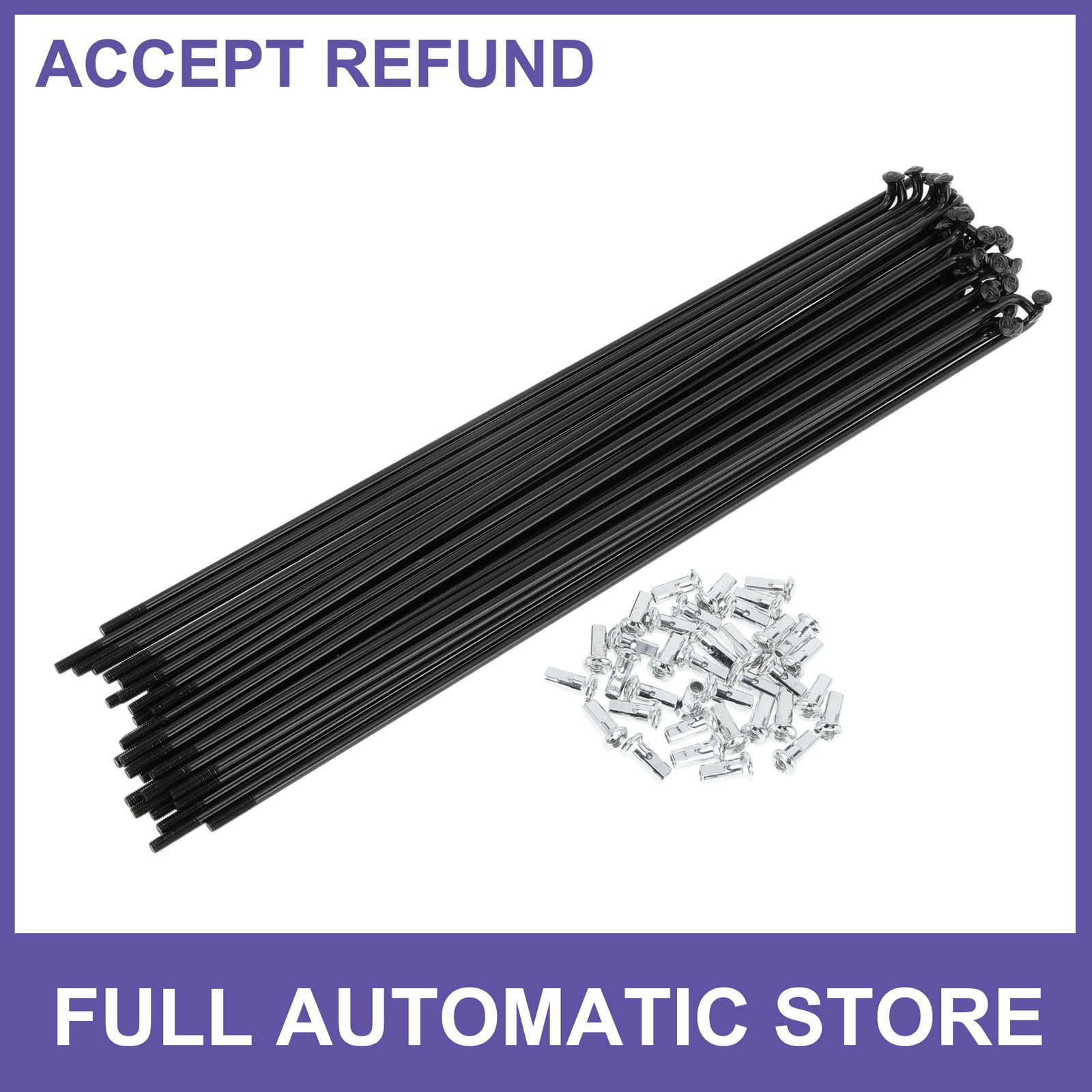 1Set 12G 225mm Length Bicycle Spokes Nipple Carbon Steel Black Universal