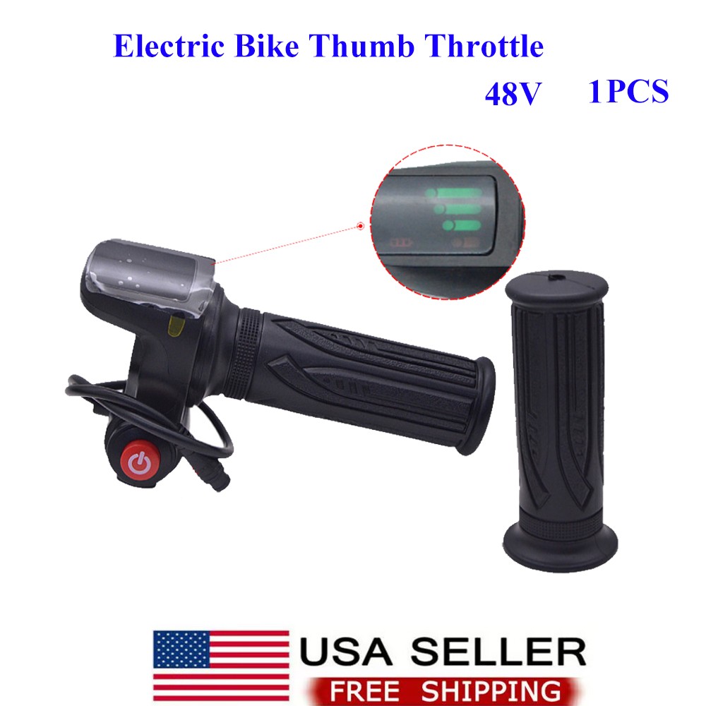 Electric Bike Thumb Throttle 48V Whole 6 Wires Ebike With Power Switch Button