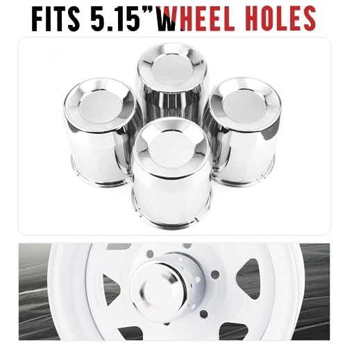 4PCS 5.15″ 130mm Push Through Center 5.15″ Center Hole, 6.46″ Height Chrome
