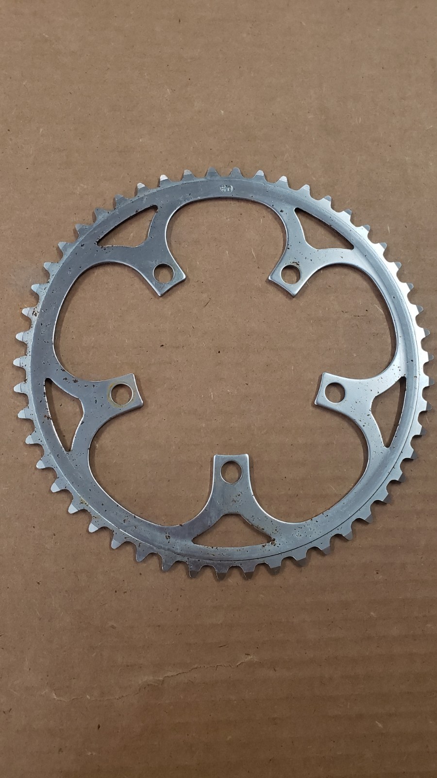 Vintage Steel 50 Tooth 110mm Bcd Chainring Silver 5 Bolt Retro Japan