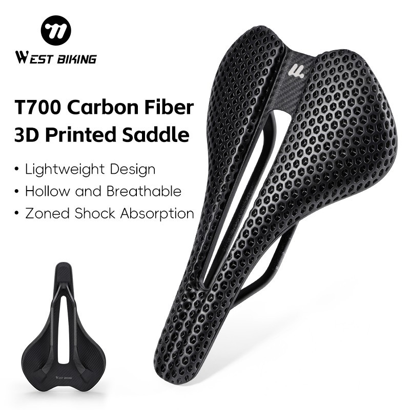 WEST BIKING 3D Printed Nylon Bicycle Saddle Hollow Racing Bike Seat Cushion