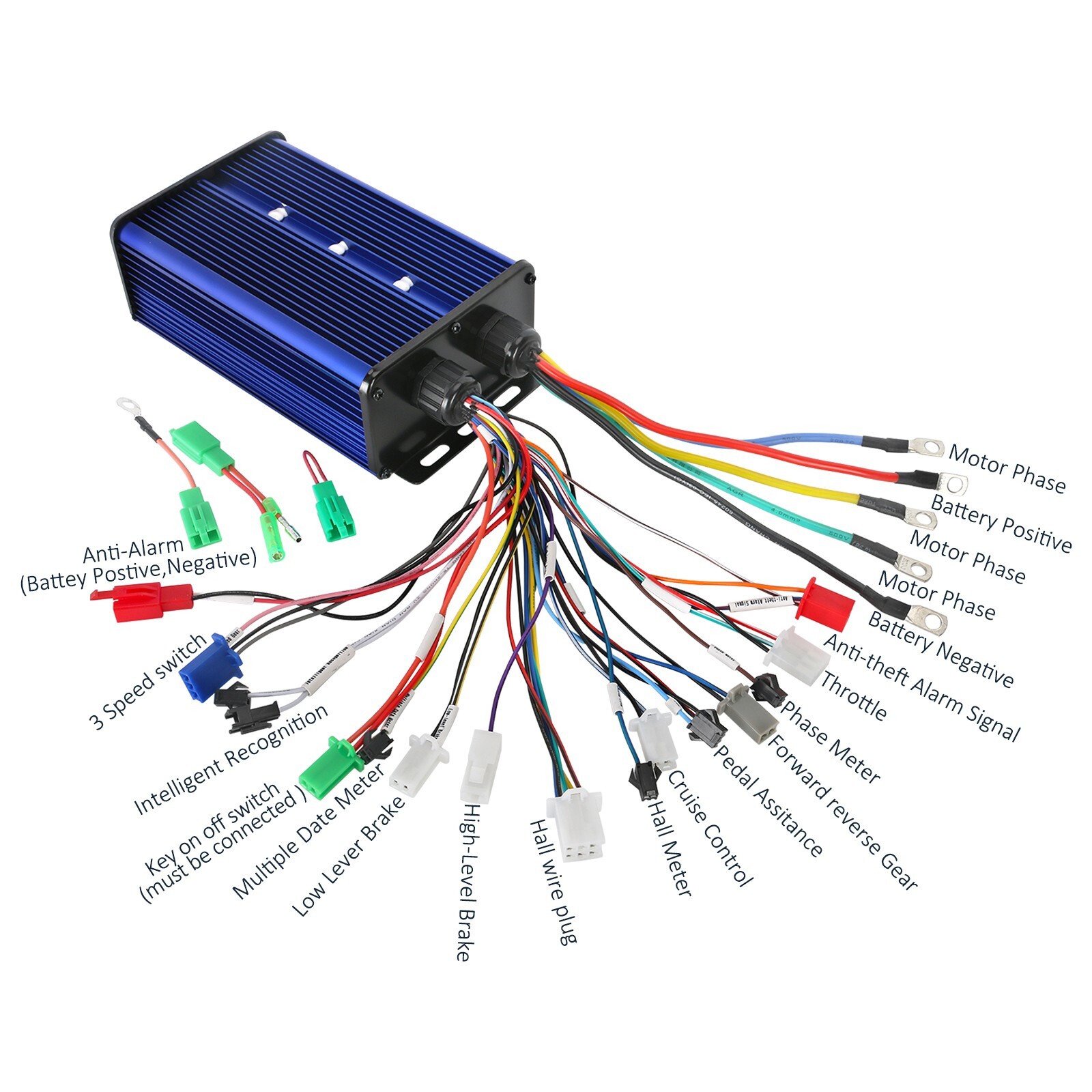 Electric 350W-3000W 48V 72V 84V Brushless Controller + Throttle Scooter Trail