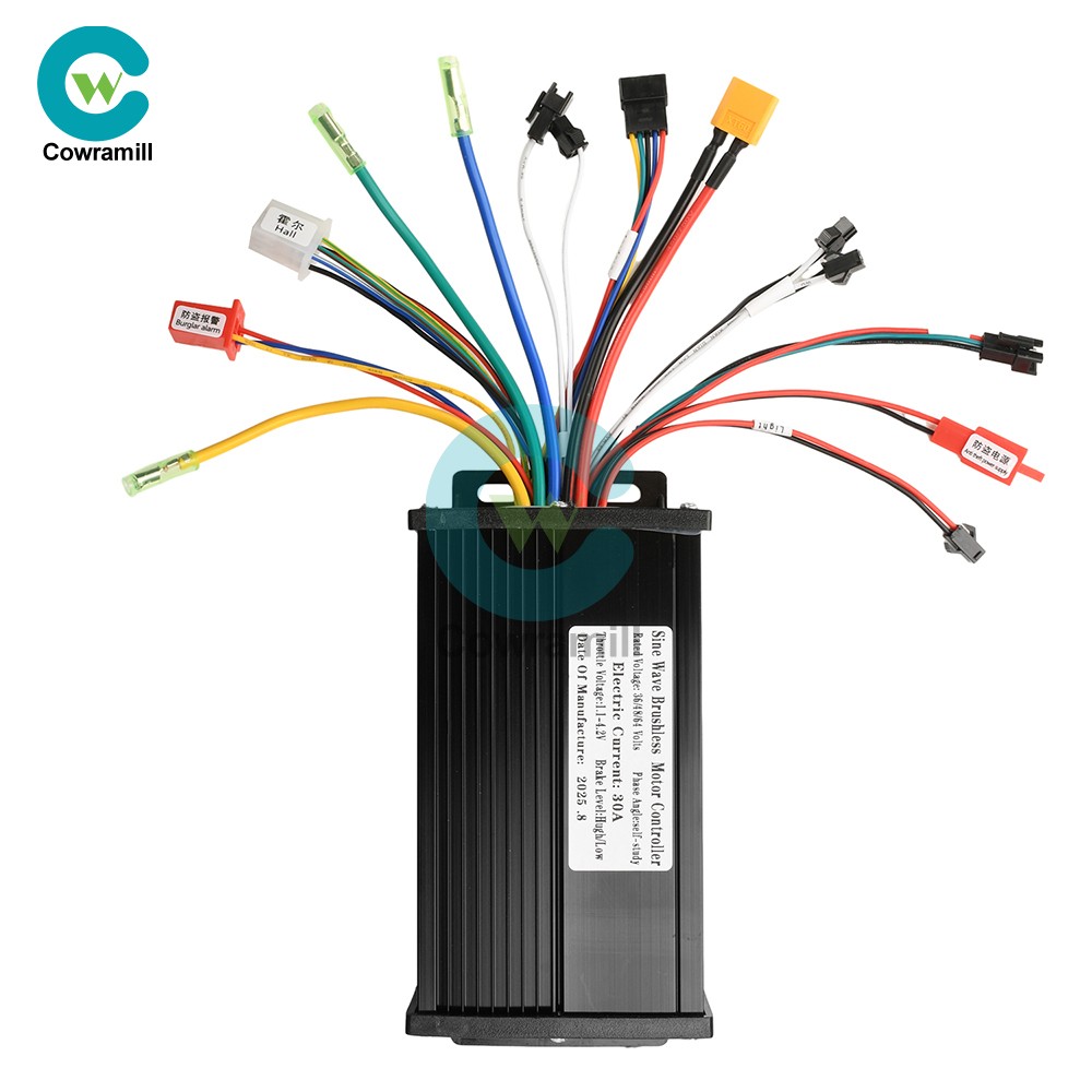 36V 48V 64V 30A Sine Wave Brushless Motor Controller 750W-1500W Drive S866 Gauge