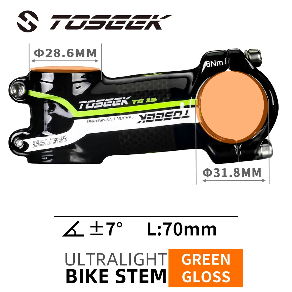 Carbon Stem 70/90/100mm Bike Power Handlebar Stem 7 Degree 31.8mm MTB Bike Stem