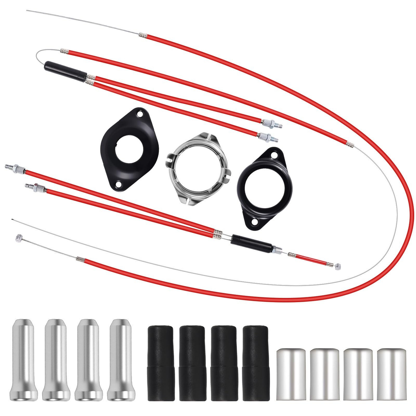 Premium BMX Bike Gyro Brake Cables Front + Rear As shown in the figure, Red
