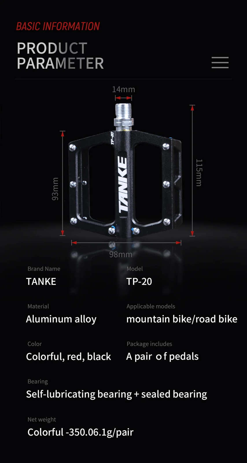 Mountain Bike Pedals Ultralight Hollow Anti-skid Bearing MTB Foot Pedals