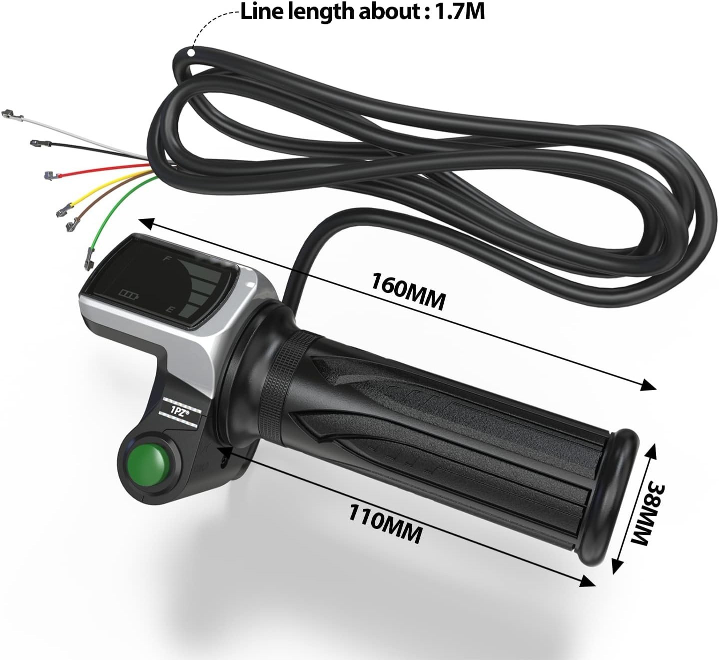 36V Throttle Grip with Waterproof LCD Display for Electric Bike or Scooter