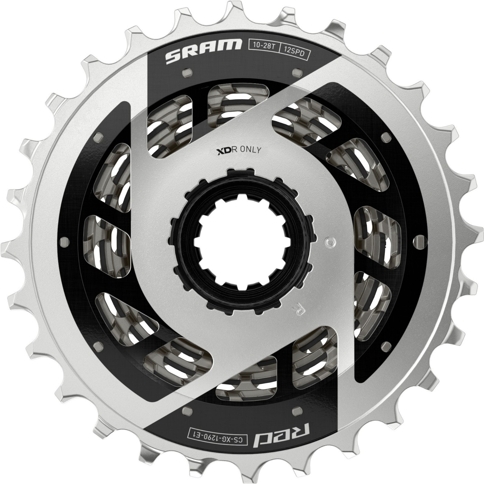 SRAM RED XG-1290 Cassette – 12-Speed, 10-30 T, For XDR Driver Body, Silver, E1
