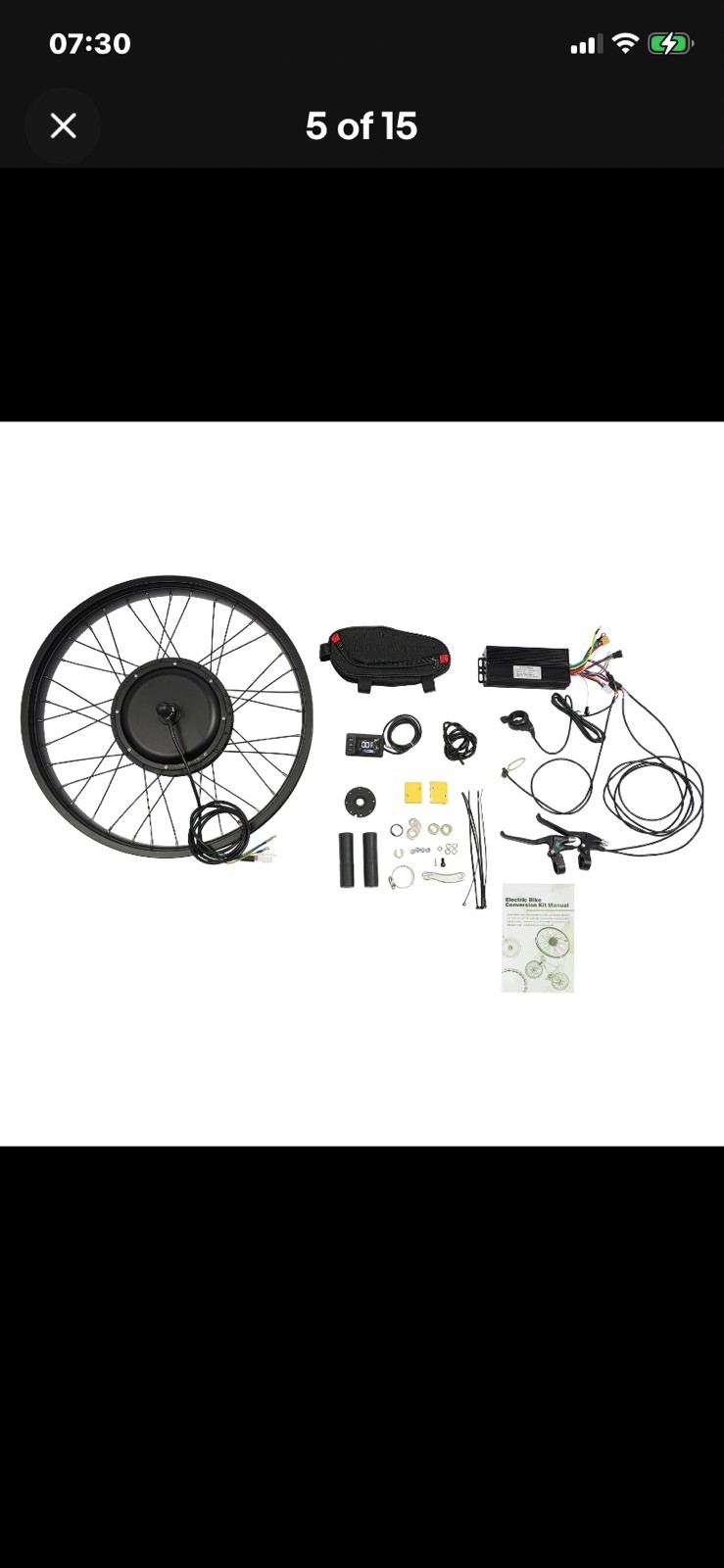 26×4″ 48V Electric Bicycle Front Wheel Hub Motor LCD E-Bike Conversion Kit 1500W
