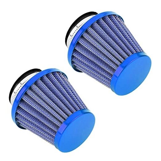 2Pcs Motorcycle Air Intake Filter Pod Auto Cold Air Intake 42mm/43mm/44mm Blue