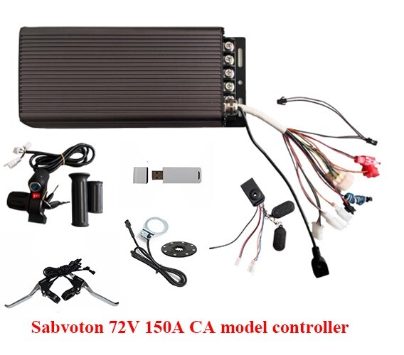 Sabvoton 72V 150A CA controller+half twist throttle with voltage display kit