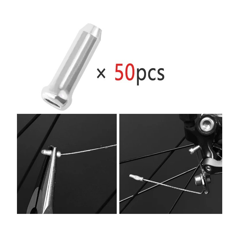 50PCS Bicycle Cable End Caps Aluminum Brake Shifter Wire Tips Bike Ferrules