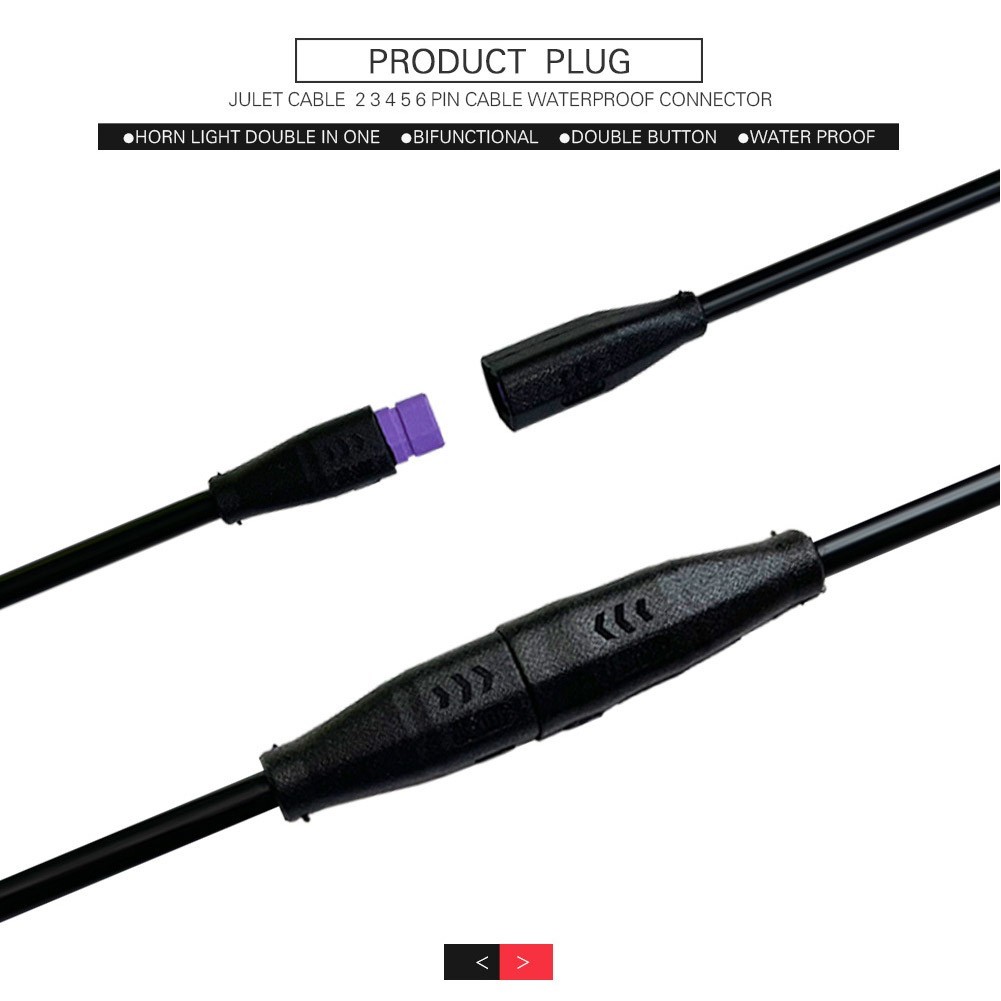 Ebike Shaped Waterproof Connector 2 3 4 5 6 Pin Cable for Electric Bikes