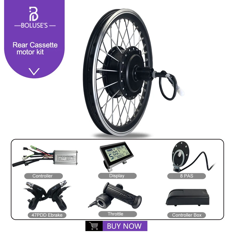 250W 350W 500W E-bike Conversion Kit 36V 48V Rear Cassette Wheel Hub Motor