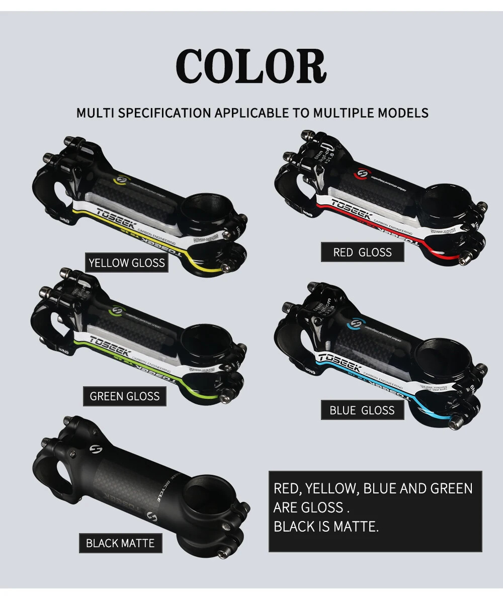 Carbon Stem 70/90/100mm Bike Power Handlebar Stem 7 Degree 31.8mm MTB Bike Stem