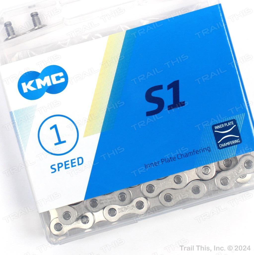 KMC S1 Silver 1/8″ Single-Speed BMX Cruiser Fixed Bicycle Chain 112L 8.6mm