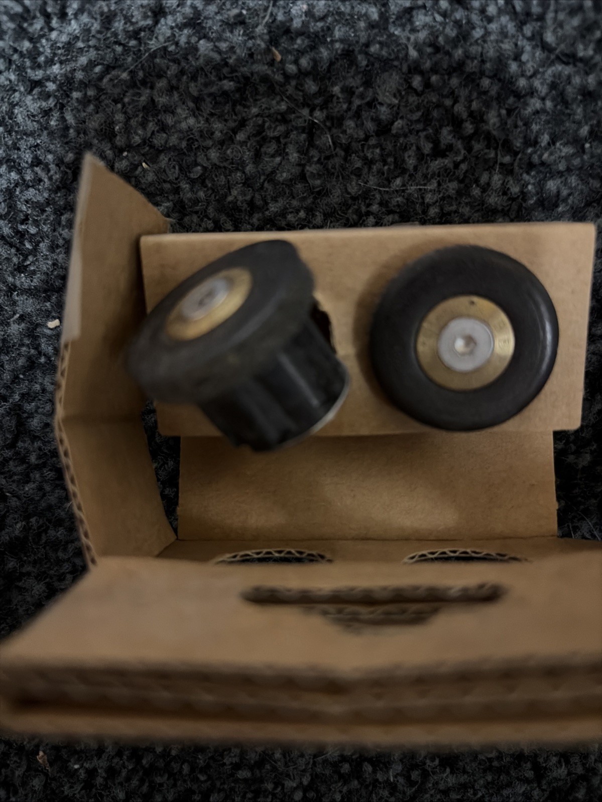 New Gilles Berthoud Road Black Leather Handle Bar Plugs