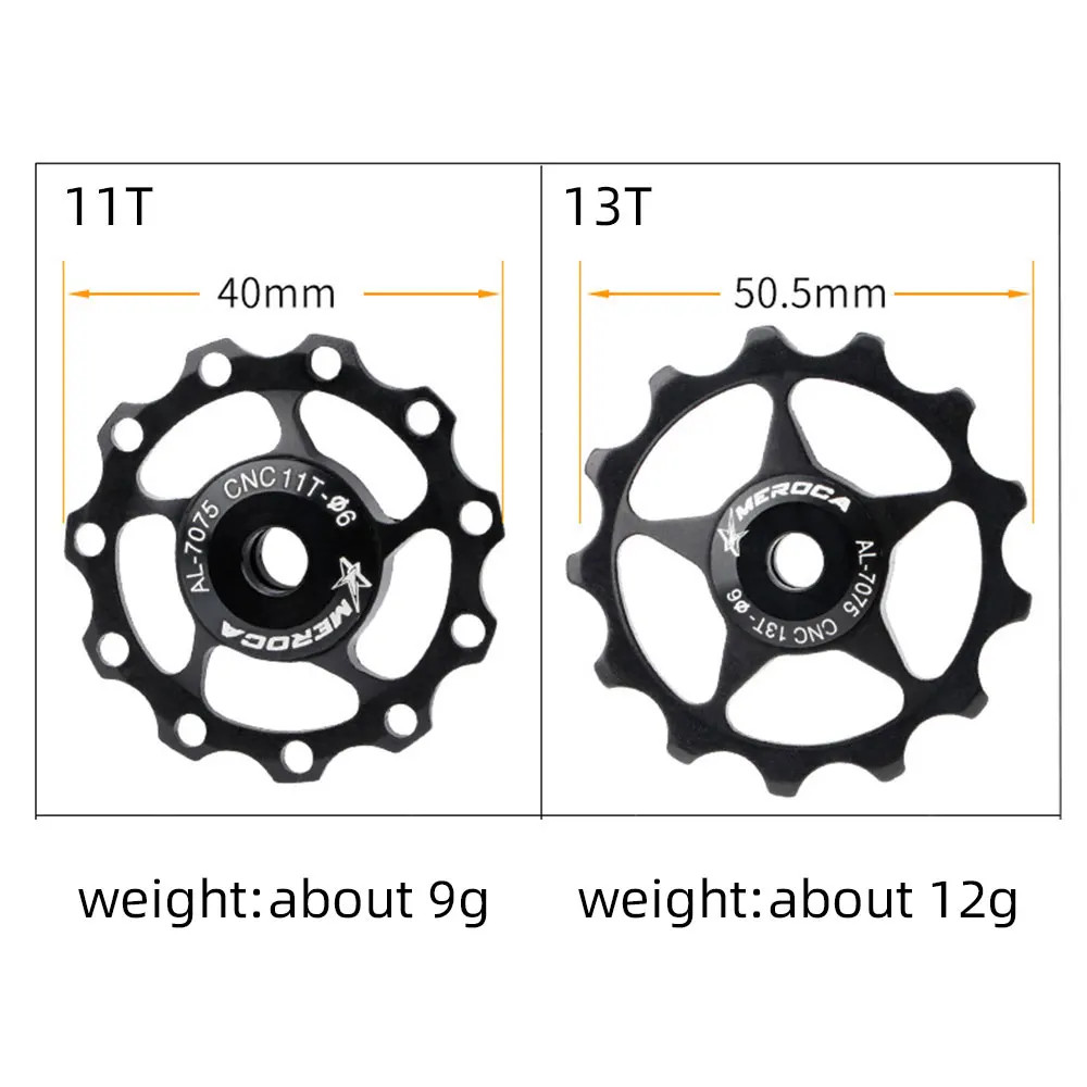 2PCS CNC 7075 Alloy Bike Jockey Wheels 11T 13T Steel Bearing Derailleur Pulley