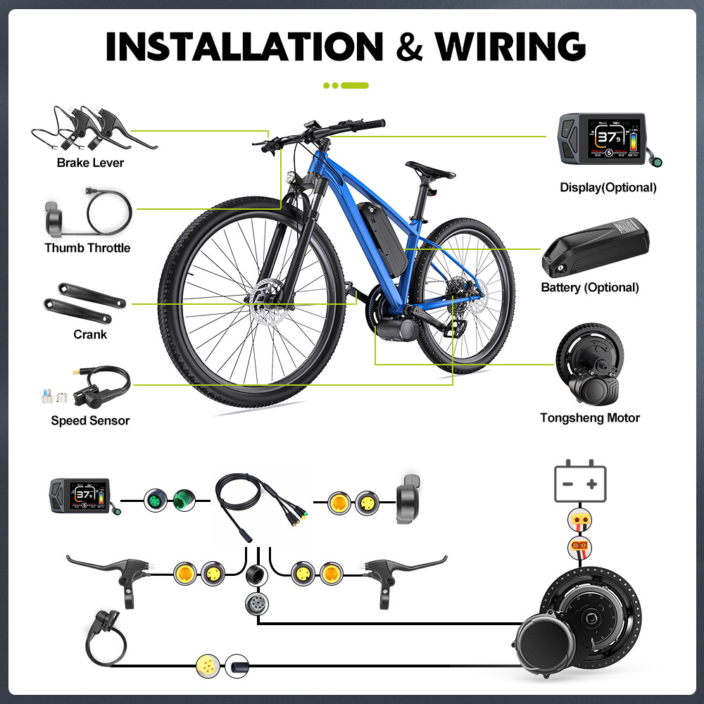 48V750W Mid Drive Motor Kit Tongsheng Torque Sensor TSDZ8 E-bike Conversion Kits