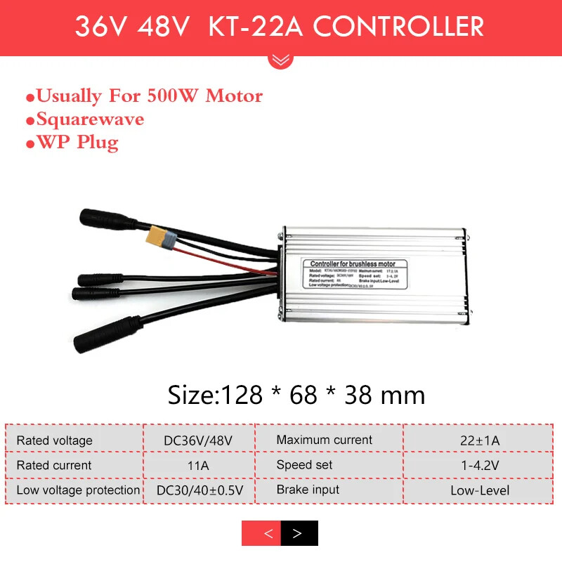 Electric Bicycle Controller 36V 48V 250W-1500W Waterproof Brushless Controller