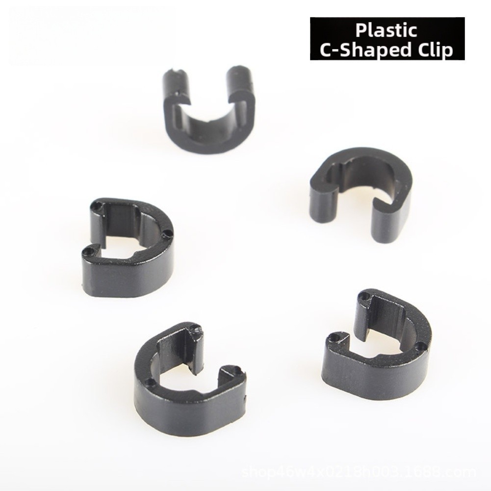 Mountain Bicycle Cable Bracket 10pcs Aluminum Alloy with Plastic C-Shaped Clip
