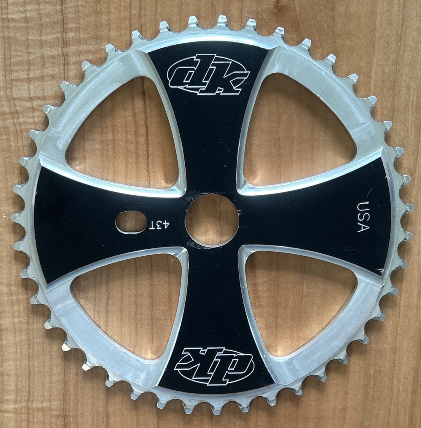 Mid-School DK Iron Cross 43t Sprocket Black/Silver U.S.A.