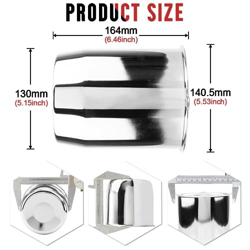 4PCS 5.15″ 130mm Push Through Center 5.15″ Center Hole, 6.46″ Height Chrome