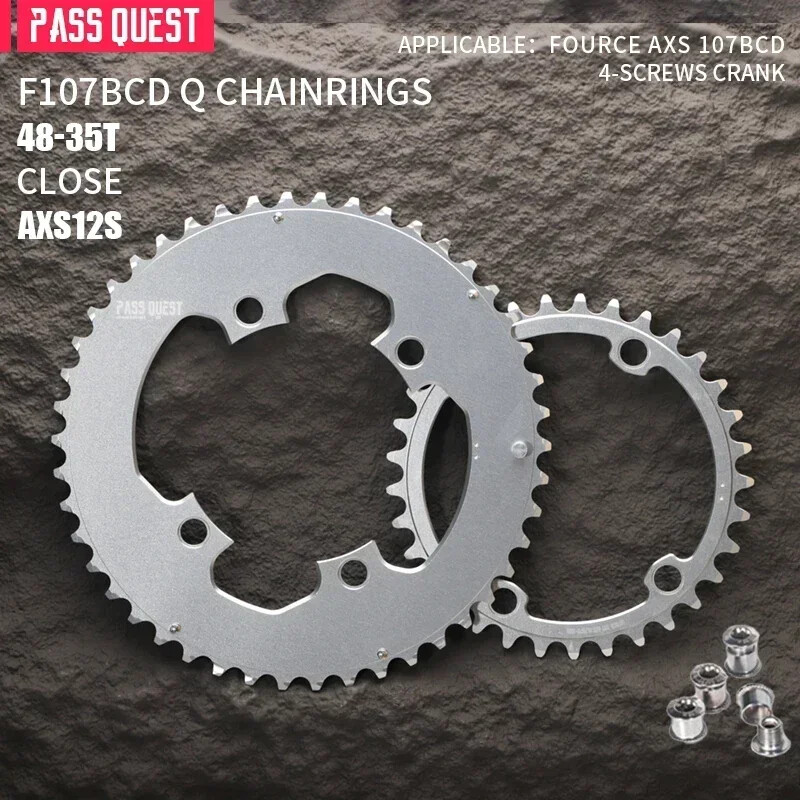 107 Bcd Chainring Double Chain Ring with 4 Bolts for 12 Speeds Road/Gravel Bike