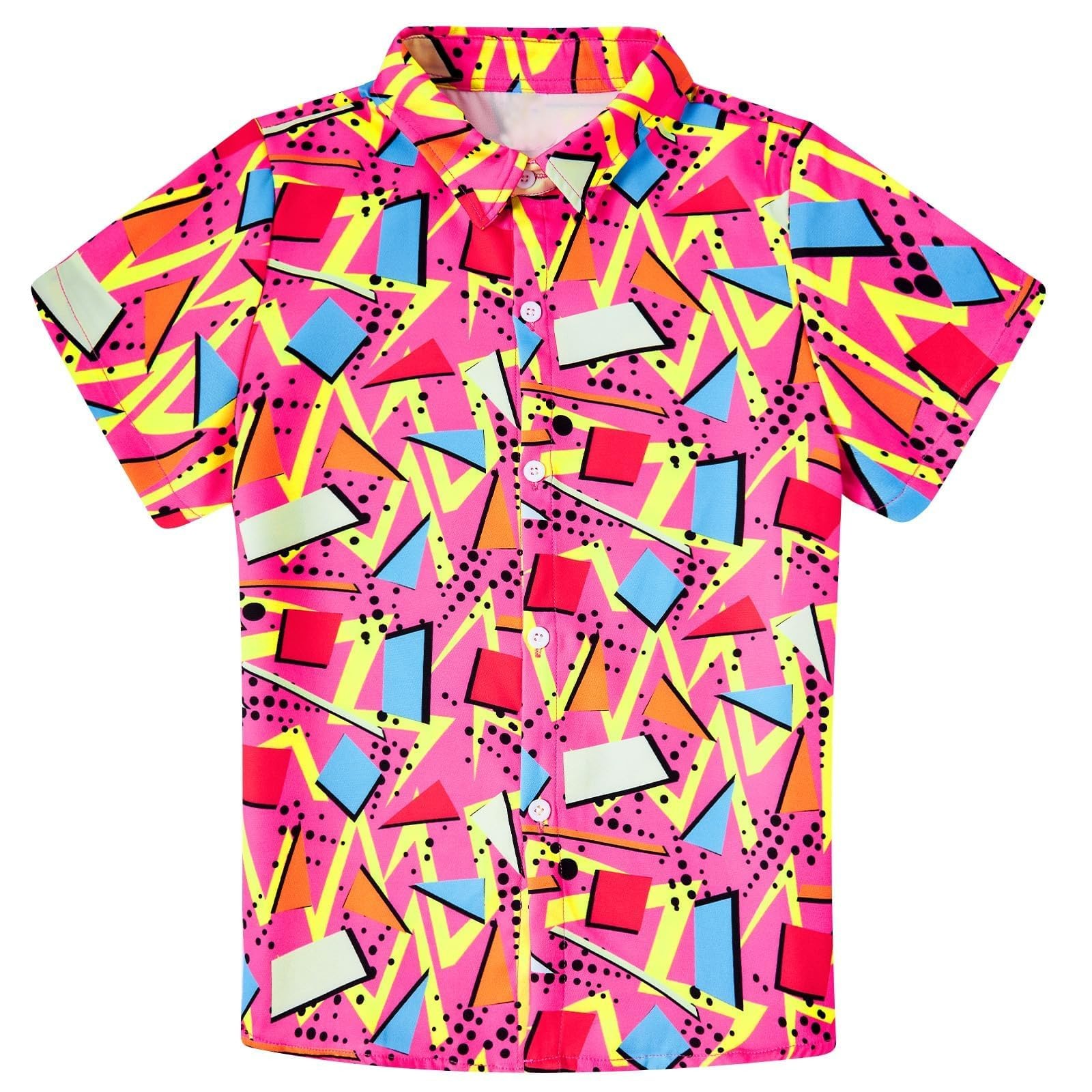 uideazone Little Boys Hawaiian Button Down 5-6 Years, A1-retro 80s 90s-1