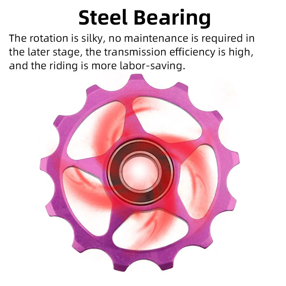 2PCS CNC 7075 Alloy Bike Jockey Wheels 11T 13T Steel Bearing Derailleur Pulley