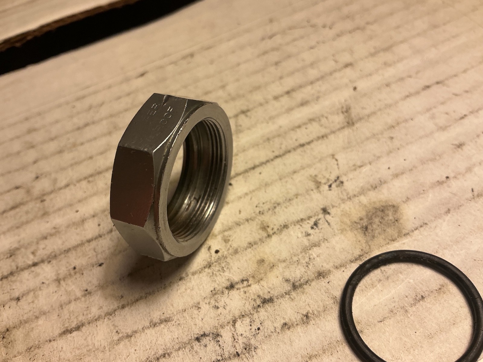 TANGE JAPAN Headset locknut vgc 1″ threaded clean