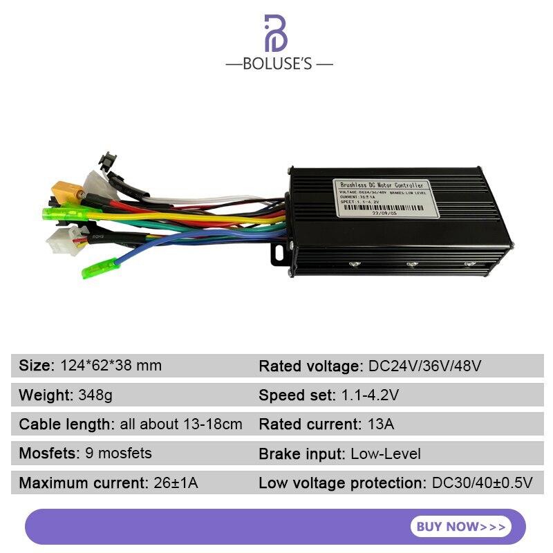 E-bike Controller 26A 500W 750W Sinewave Controller Display Panel 24V 36V 48V