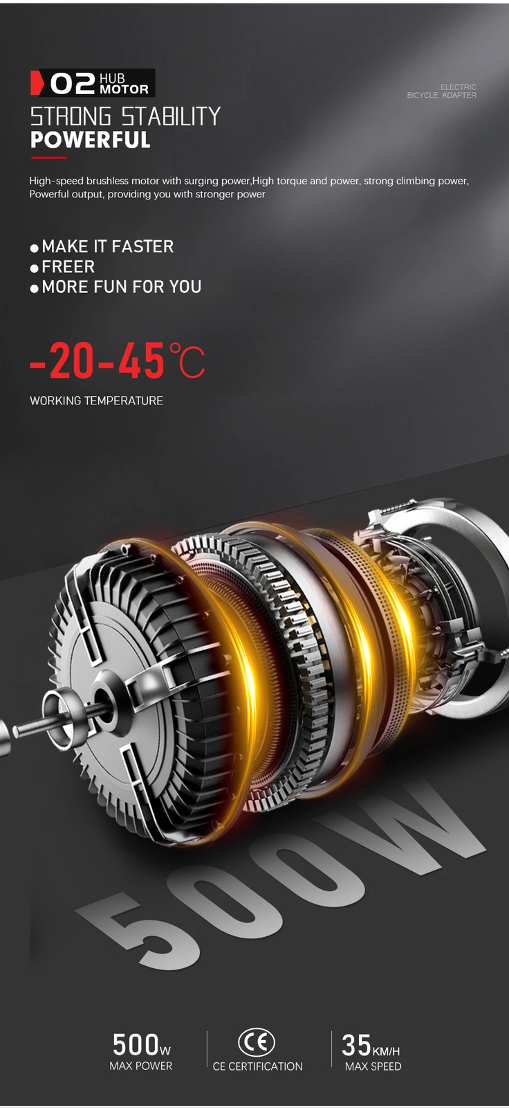 Fat Tire Snow E-bike 36V 48V 500W 20 24 26in Front Rear Brushless Gear Hub Motor