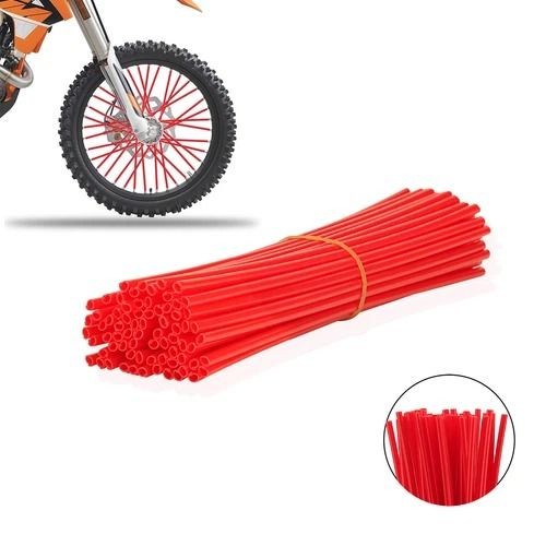 72PCS Motorcycle Dirt Bike Spoke Skins Covers Wheel Rim Guard Protection Wraps