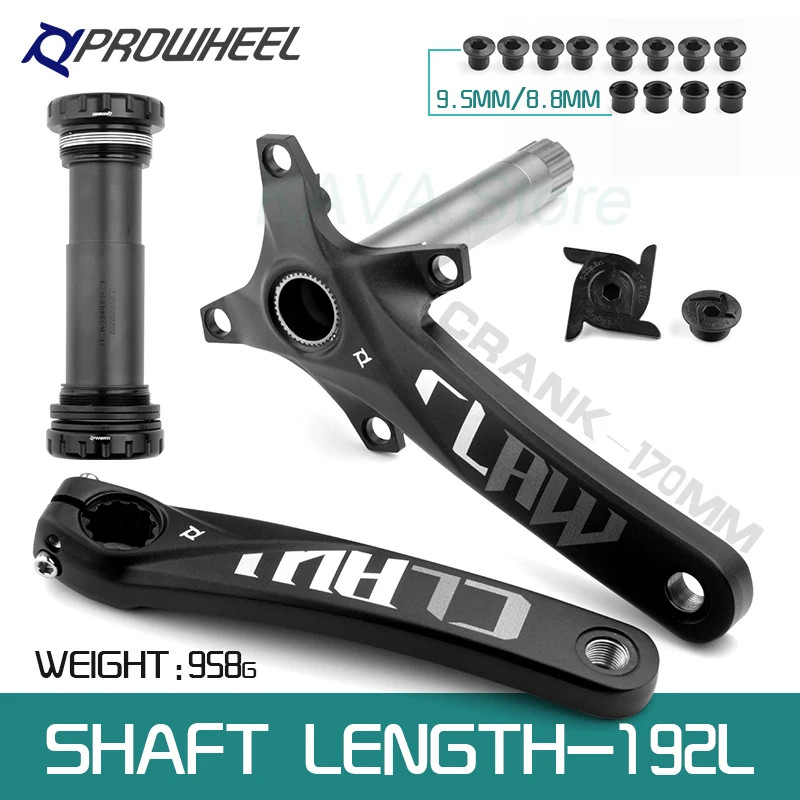 Snow Fat bike Crankset bicyle Crank Arm 104BCD Shaft 176/192mm Bottom Bracket