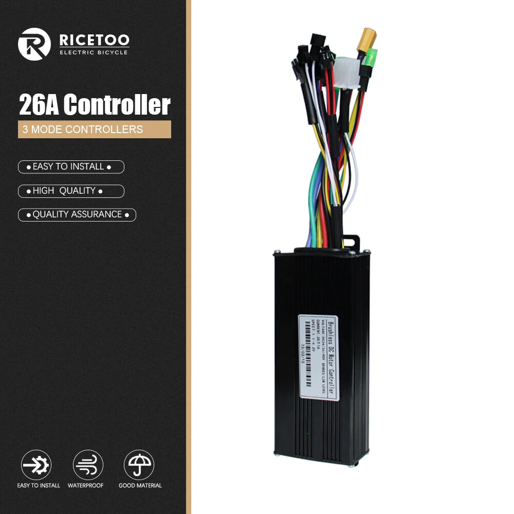 Three Mode 250W-1000W E-bike Brushless Sinewave Controller 17A/26A/30A 36V/48V
